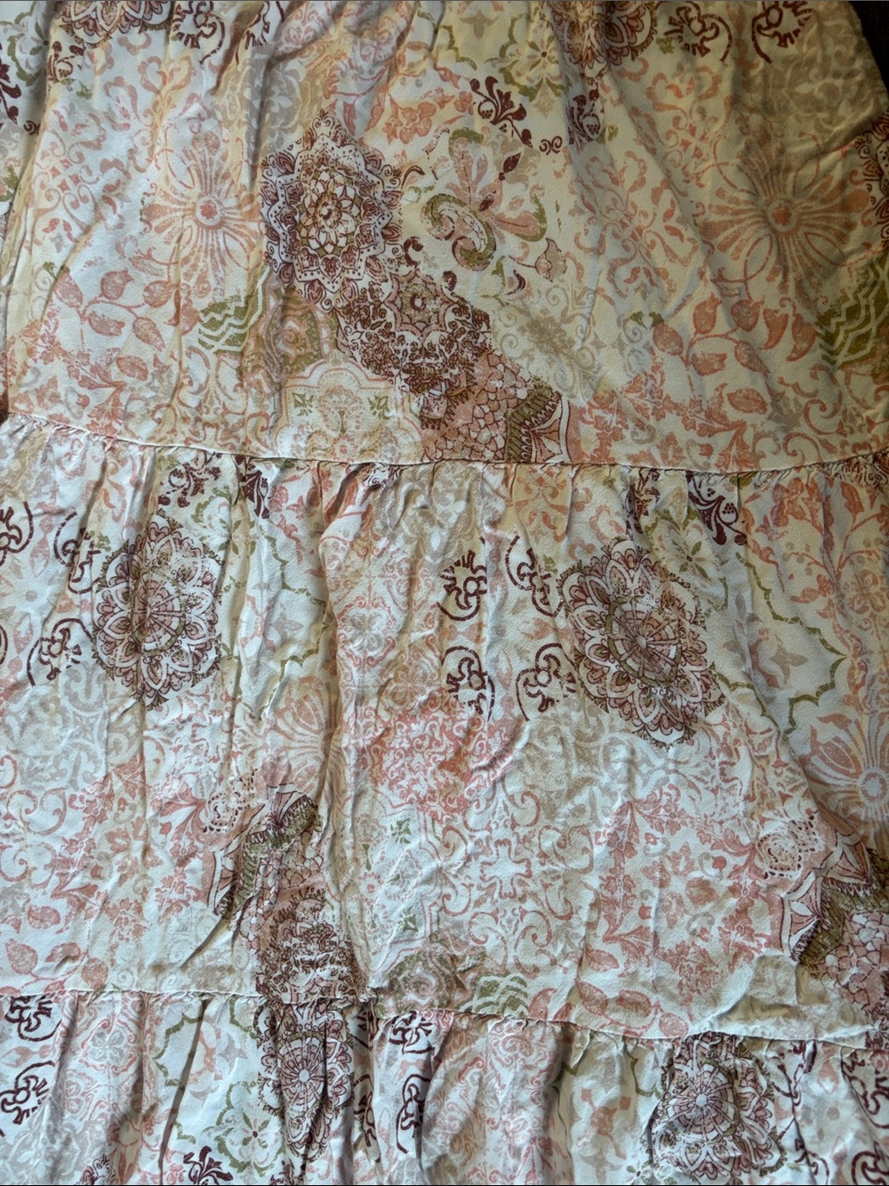 Wallflower Pink and Cream Floral Tiered Maxi Skirt - Picture 3 of 4
